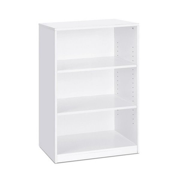 Highkey Jaya Simple Home 3-Shelf Bookcase White - 40.3 x 24.5 x 9.5 in. LR377055